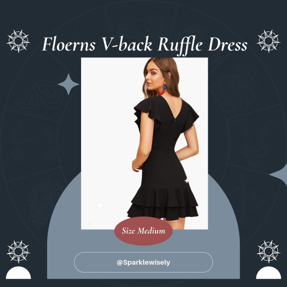 FLOERNS V-Back Ruffle Dress - Picture 3 of 17